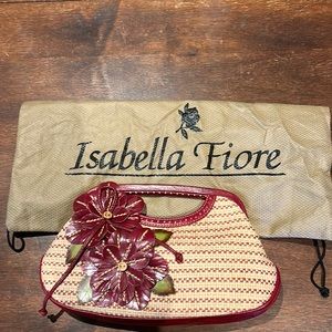 Isabella Fiore Woven Floral Clutch Purse